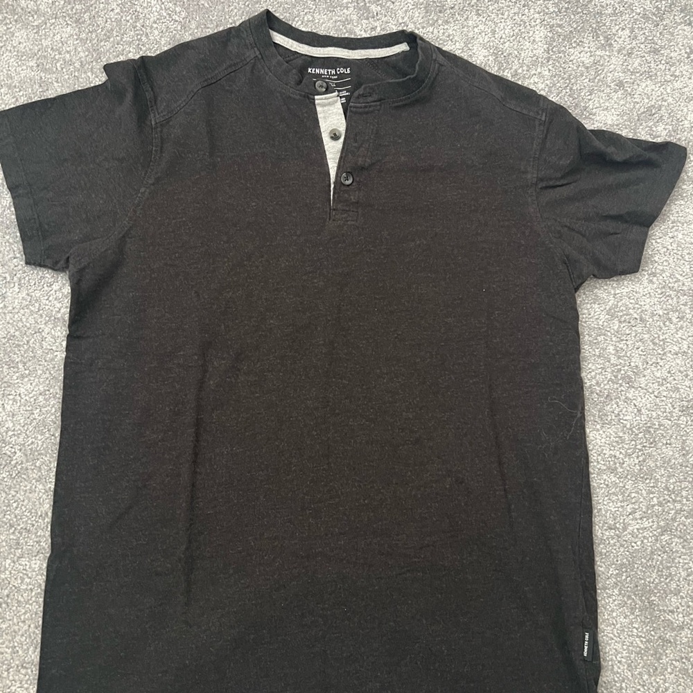 Kenneth Cole Black Short Sleeve Henley